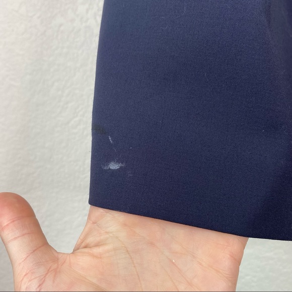 Pink Tartan Blue Wool Blend Sheath Dress - Picture 6 of 7